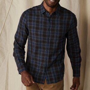 The Normal Brand Nikko Button Up Shirt in Brown Plaid Men's Medium NWT